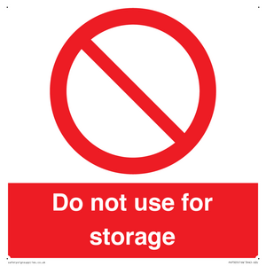 Do not use for storage